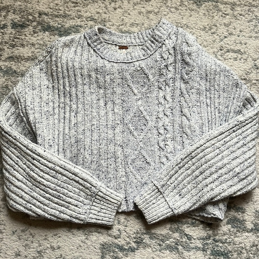 Free people knit cropped cable knit sweater